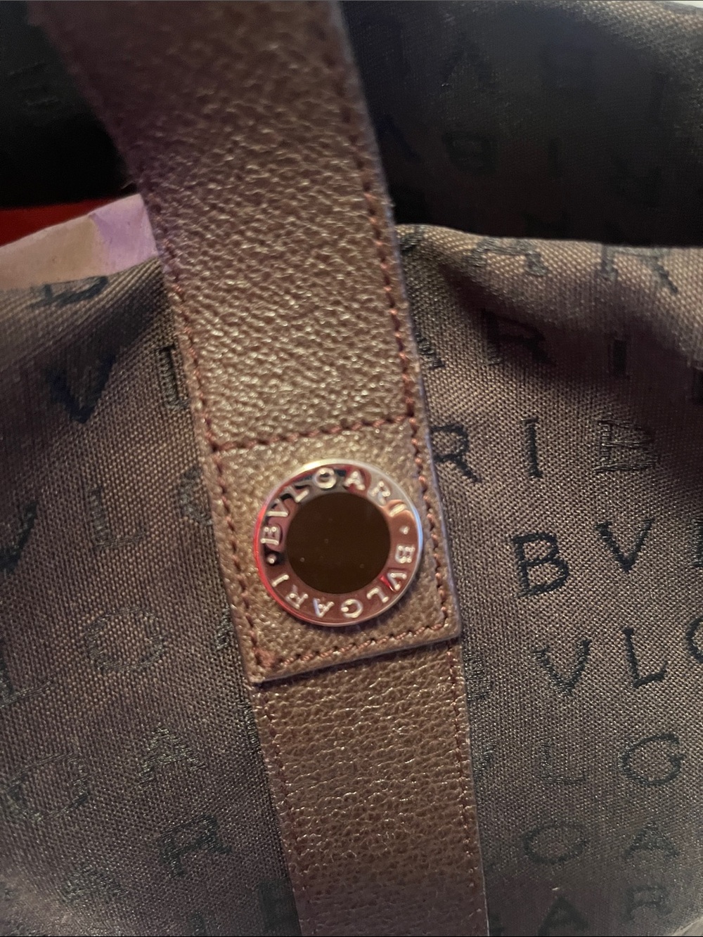 Bvlgari Logomania Dark Brown Canvas & Leather Tote EUC Retail $1200 - Picture 16 of 16